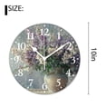 thumbnail image 2 of 10 Inch Wall Clock Battery Operated Silent Clock Decorative for Office, Kitchen, Outdoor, Living Room，Vintage Provencal Lavender Flowers on Wooden Wood Stunning, 2 of 4
