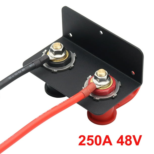 Terminal Batería Remota para Cortacésped Tractor Coche Juego Cables Extensión Base Batería 48V250A Cabezal Pila Batería (con Cable Silicona 1 2 M)