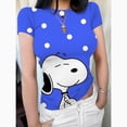 thumbnail image 5 of Camiseta de manga larga de Snoopy para mujer, camiseta con capucha de corte entallado para primavera y otoño, camiseta básica de ropa urbana para mujer, top informal, 5 of 5