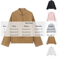 thumbnail image 3 of Miqool Women's Mandarin Collar Shirt Jacket Vintage Long Sleeve Button Knot Closure Lightweight Coat with Pockets, 3 of 8