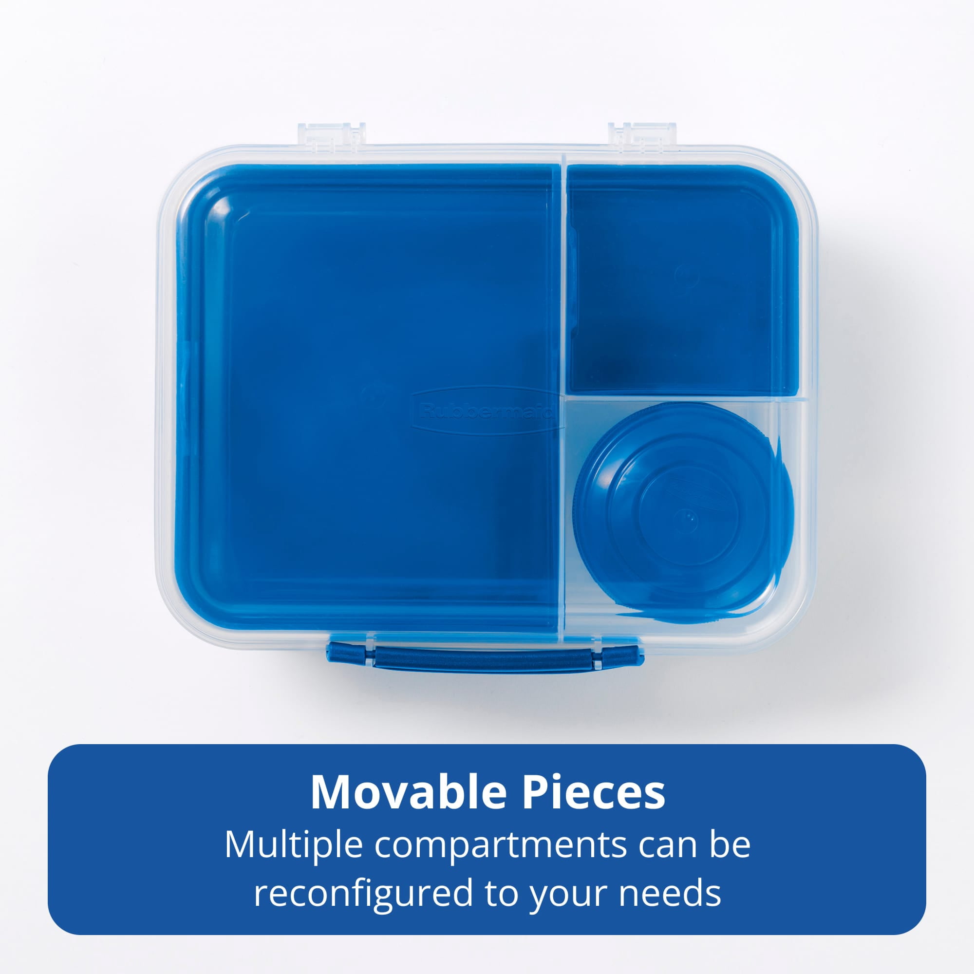 Rubbermaid Pack & Go 6.86cups/ 1.74quart Bento Box with Yogurt Pot, Meal Prep Container with Compartments and Dividers