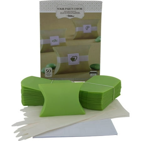 Wilton Green Pillowbox Favor Kit, 50 Count