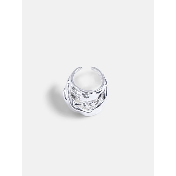 Scoop Women’s Silver Tone Sculpted Organic Ring