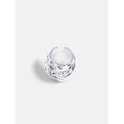 Scoop Women’s Silver Tone Sculpted Organic Ring