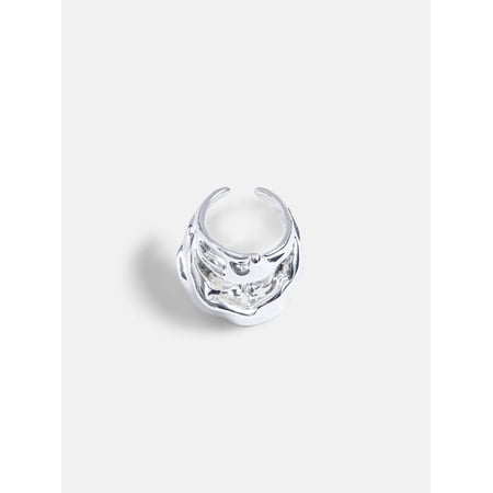 Scoop Women’s Silver Tone Sculpted Organic Ring