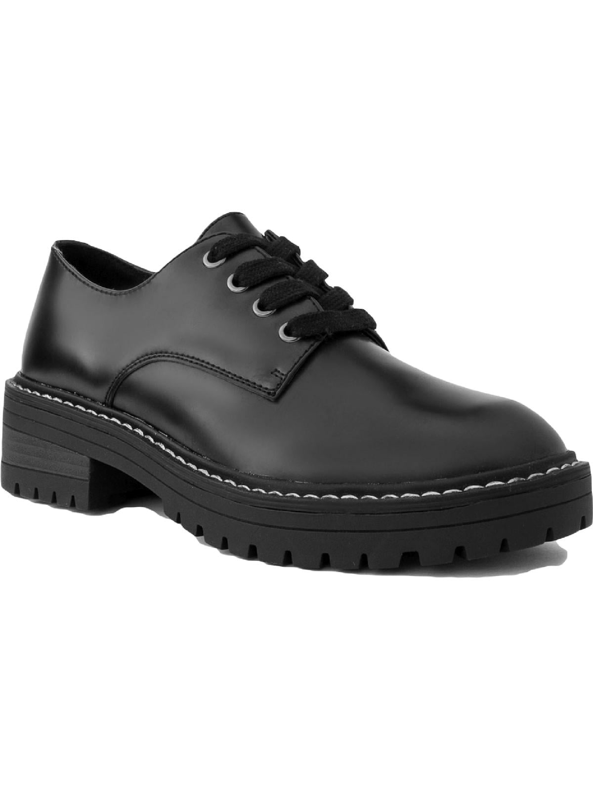 faux leather oxfords womens