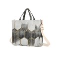 thumbnail image 7 of FORMRS Womens Corduroy Tote Bag Crossbody Shoulder Handbag with Pocket, Gray Hexagons, 7 of 7