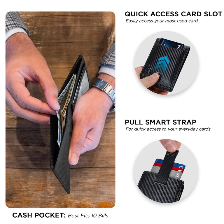 Serman Brands RFID Blocking Bifold Wallet, Carbon Fiber photo 3