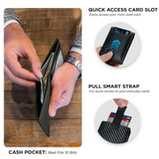 Serman Brands RFID Blocking Bifold | Slim Genuine Leather | Minimalist Front Pocket Wallets for Men | Carbon Fiber