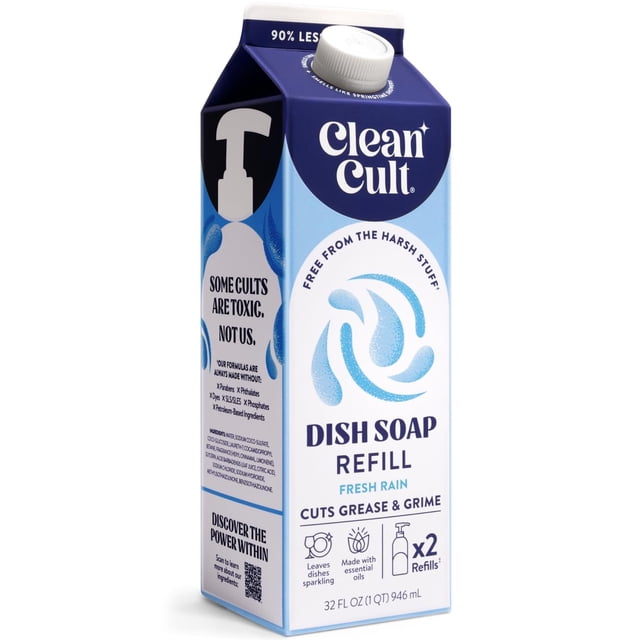 Recambio líquido para jabón para platos Cleancult 32 oz (1 paquete) Fresh Rain