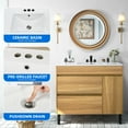 thumbnail image 3 of ModFusion 36-Inch Bathroom Vanity Cabinet with Ceramic Basin, Double Drawers & Soft-Close Doors Storage, Yellow Oak, 3 of 8