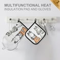 thumbnail image 4 of Yayeee Oven Mitts and Pot Holder Set of 4 Heat Resistant Kitchen Gloves Baking Hot Pad, Gray Cute Chubby Cat, 4 of 5
