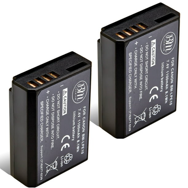 BM Premium 2Pack of LPE10 Batteries for Canon Rebel T3, T5, T6, T7