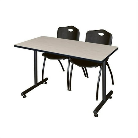 UPC: 0192357021316 | Regency 48  x 30  Kobe Training Table- Maple and 2  M  Stack Chairs- Black