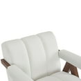 thumbnail image 5 of Jinla Modern Upholstered Velvet Arm Chair with Solid Wood Frame, Ivory, 5 of 11