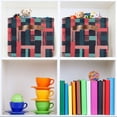 thumbnail image 6 of Yayeee Canvas Storage Basket with Handles for Shelves Fabric Bins Closet Organizer, Pink Geometric, 6 of 8