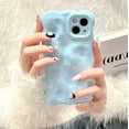 thumbnail image 3 of Blue Curly Wave Frame Case for iPhone 14 Pro Max Meteorite Pattern, Cute Woman Case for iPhone 14 Pro Max Bubble Design, Girls Protective Case for iPhone 14 Pro Max Fashion Style, 3 of 14