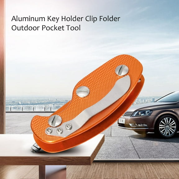 STRANDCHIC Aluminum Alloy Key Holder Set in Orange, Keychain Organizer for Home, Office, and Travel