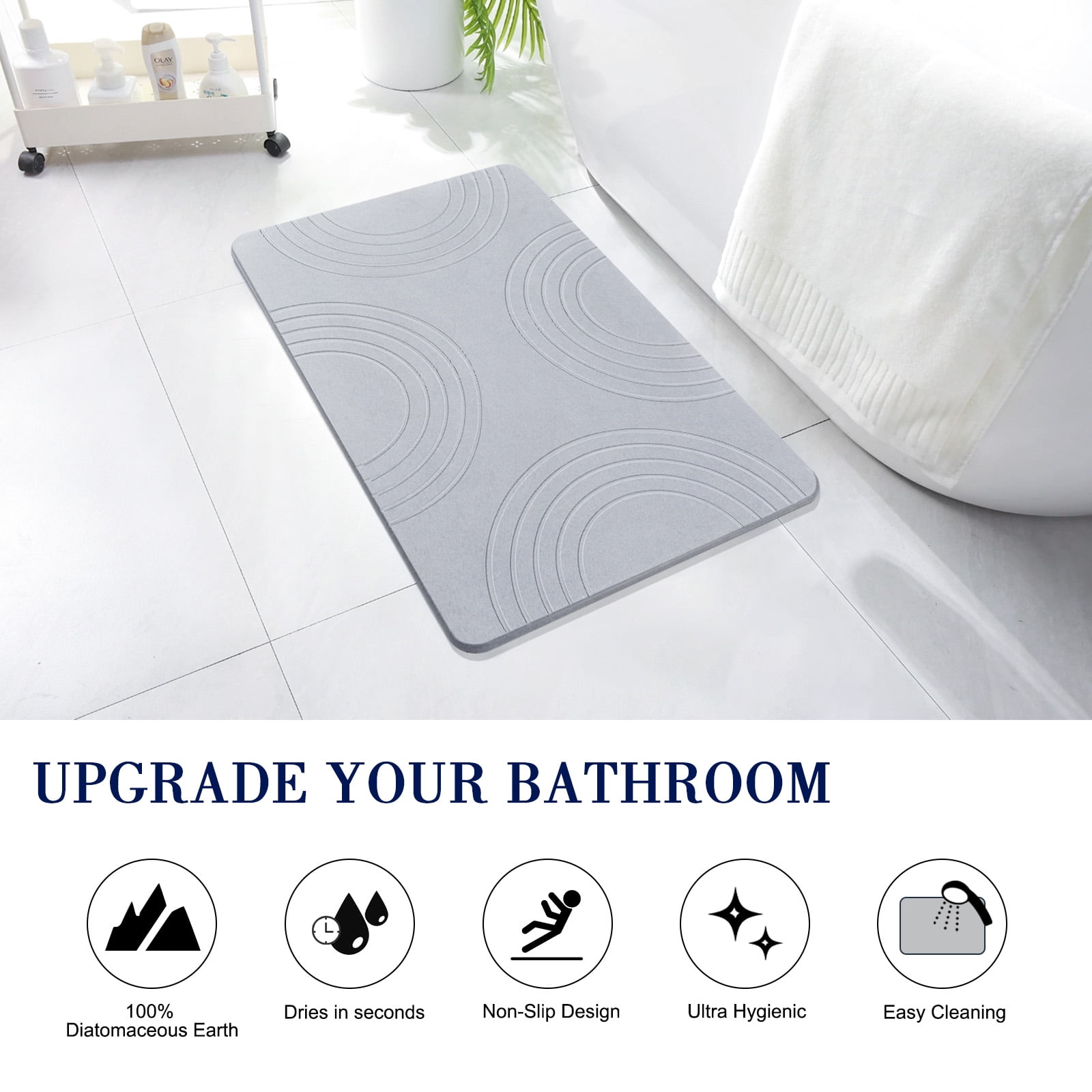 Enhance Your Bathroom : Washhpapa Stone Bath Mat – WASHHPAPA