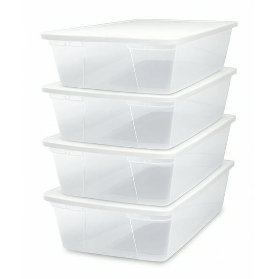 Homz Snaplock 41 Qt Plastic Storage Container w/Latching Lid (4 Pack)