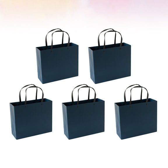 LOLIPPYY 5Pcs Birthday Bags For Presents Fashion Blue Paper Handbag For Women