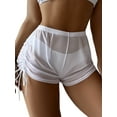 thumbnail image 1 of Coduop Womens Sheer Mesh Swimwear Shorts Side Drawstring Swimwear Bottoms Beach, 1 of 3