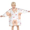 thumbnail image 3 of Pomeranian Dogs with Hearts Blanket Hoodies for Kids 6-13YR Oversize Wearable Blanket Hoodies for Boys Girls Teens, 3 of 7