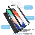 thumbnail image 4 of Cases for Apple iPhone XS Max / iPhone XS / iPhone XR / iPhone X, Ultra Thin Hard Slim Case Full Protective With Tempered Glass Screen Protector Case Cover -Red, 4 of 4
