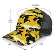thumbnail image 2 of Yellow Camouflage Snapback Trucker Hats Baseball Caps Adjustable Mesh Back Ball Caps For Men Women, 2 of 5