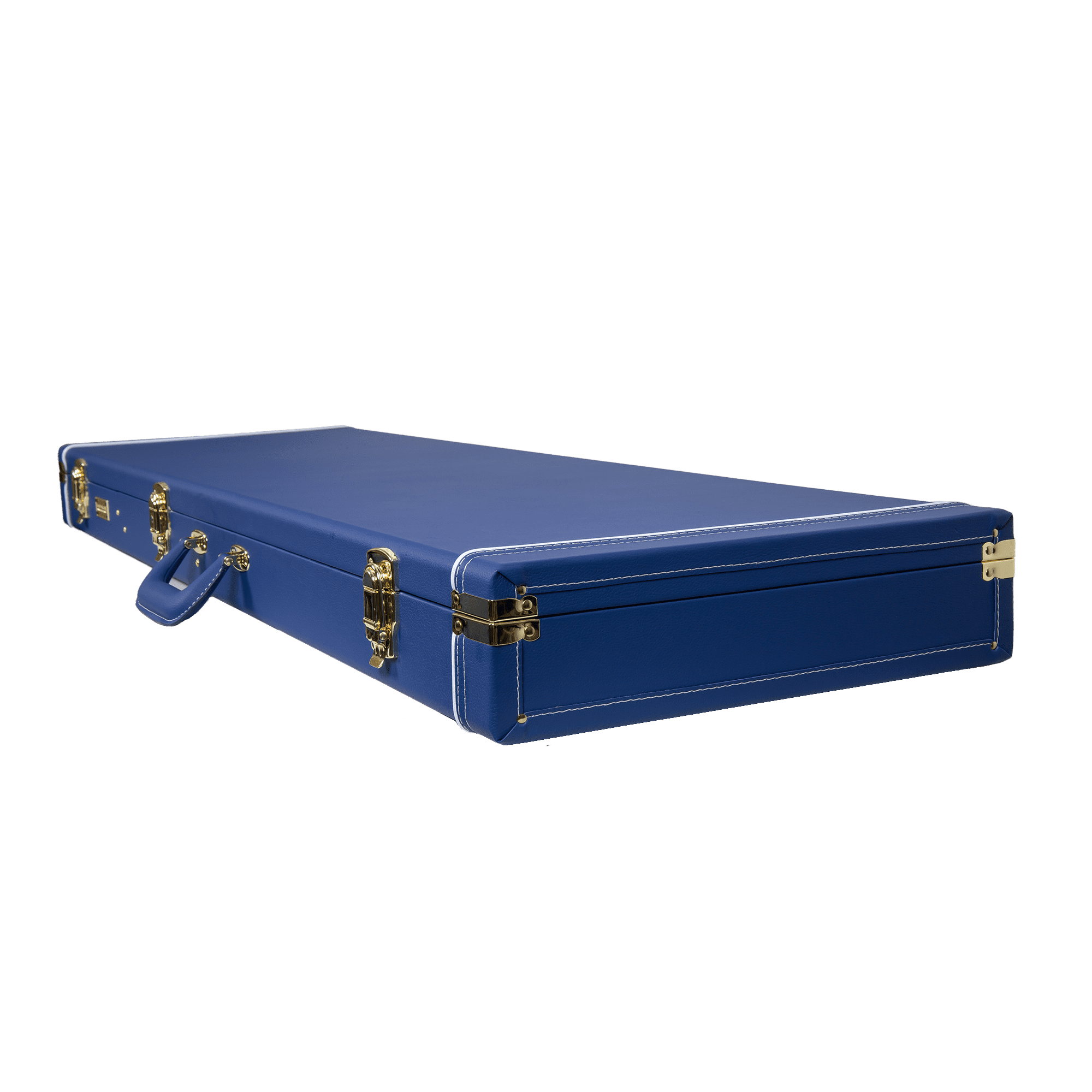 Crossrock Designer Series- Wooden Case for Jazzmaster/Jaguar Style Electric Guitars- Security Lock, Metal Feet, Storage Space- Vibrant Blue