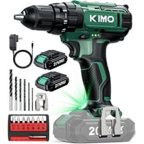 ZJQYDS 20V Cordless Drill Set with 2 Packs 2.0Ah Battery, Max 350 In-lb Torque, 1350 RPM, 3/8" Keyless Chuck, 18 2 Clutch Setting, 18pcs Accessories, Power Drill for Drilling Wood Bricks Walls Metal