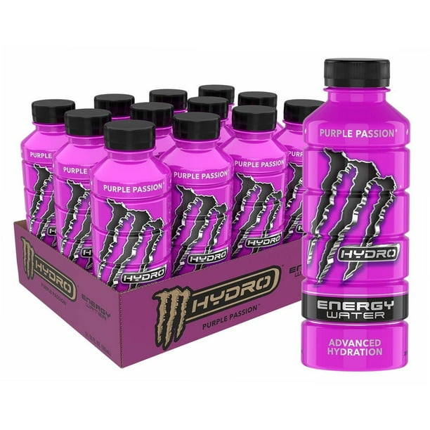 Energy Drinks Hydro Energy Water, Purple Passion, 20 Fl Oz, 20 Fl Oz Pack Of 12