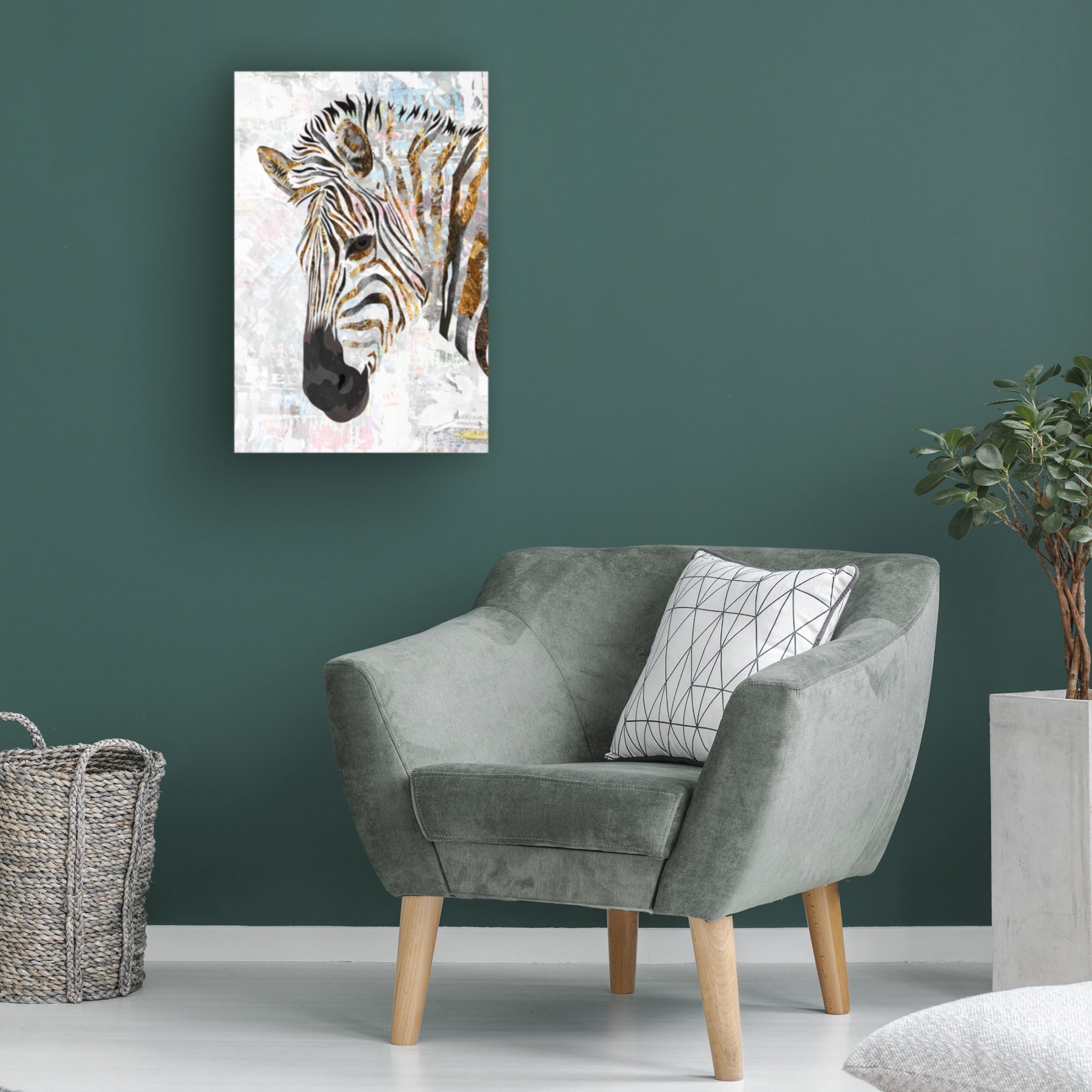 Trademark Fine Art Sarah Manovski Grunge gold zebra Canvas Wall Art