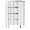 thumbnail image 1 of HOMCOM Commode à 4 Tiroirs pour Chambre Commode Poignées et Pieds Dorés, 1 of 10