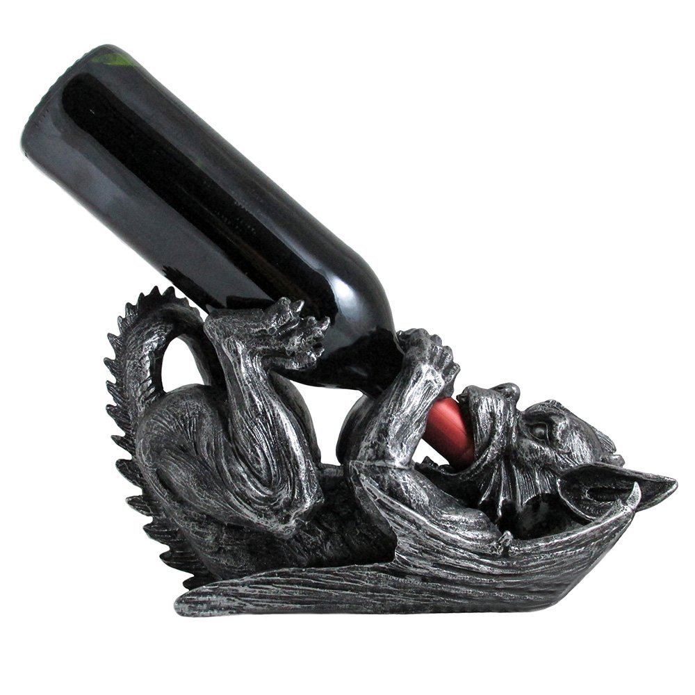 Decorative Gargoyle Wine Bottle Holder Display Stand for Mythical and