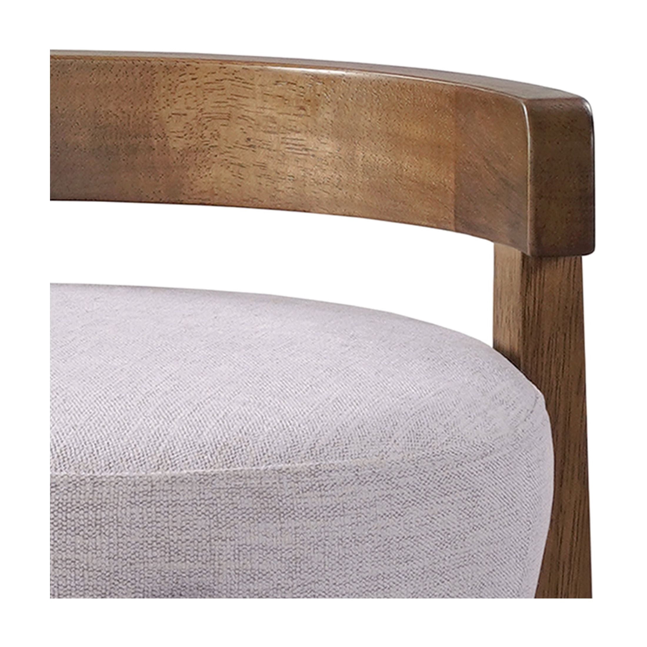 Christopher Knight Home Minimalist Wooden Counter Stools with Curved Back, Ivory Upholstery, Set of 2