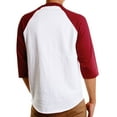 thumbnail image 3 of Ma Croix Men's Raglan 3/4 Sleeves Casual Cotton Baseball Jersey T-Shirt, 3 of 4