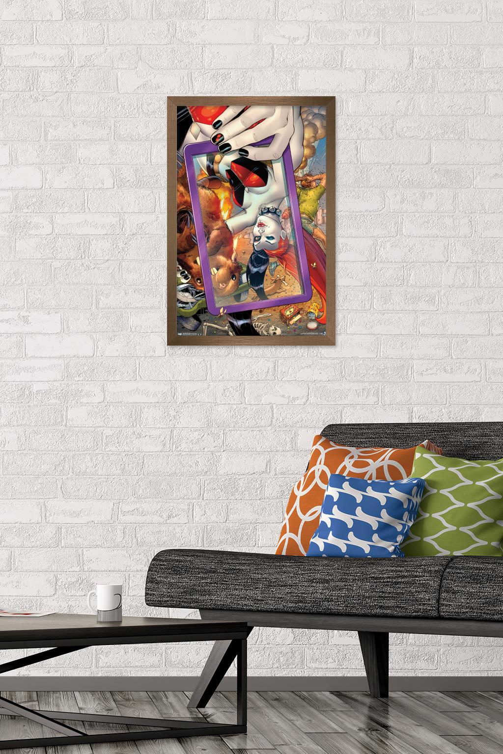 DC Comics - Harley Quinn - Selfie Wall Poster, 14.725" x 22.375", Framed