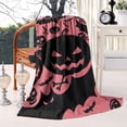 thumbnail image 2 of Halloween Pink Spooky Pumpkins and Bats Blanket,Comfortable Soft Flannel Throw Blanket,All Season,Warm Lightweight Blankets for Sofa Bed Couch Living Room Chair,40"x50", 2 of 4