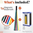 thumbnail image 2 of Superior Essentials Magnetic Bible Bookmark - Genuine Leather, Attachable Bible Ribbon Bookmarks for Book Lovers with 5 Strings - No More Flipping Pages Using Our Bible Page Marker 1PC, Rainbow, 2 of 9