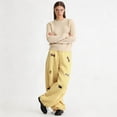 thumbnail image 6 of vigerkar Embroidery Puppy Baggy Barrel Sweatpants Casual Y2K Elastic Drawstring Unisex Wide Leg Pants Lantern Trouser (Yellow, L), 6 of 9