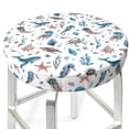 thumbnail image 3 of Bingfone Undersea Animals Padded Round Bar Stool Cover Cushion with Elastic Fabric Round Chair Seat - Undersea Animals, 3 of 7