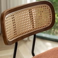 thumbnail image 2 of FOWEOAIU Bar Stools with Cane Back Fabric Upholstered Swivel 26" Counter Stool for Bar Kitchen Island Bistro , Orange (Set Of 2), 2 of 9