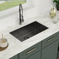 thumbnail image 5 of 30 in. Undermount Single Bowl 16-Gauge Gunmetal Black Stainless Steel Kitchen Sink with Black Drain Assembly, 5 of 9