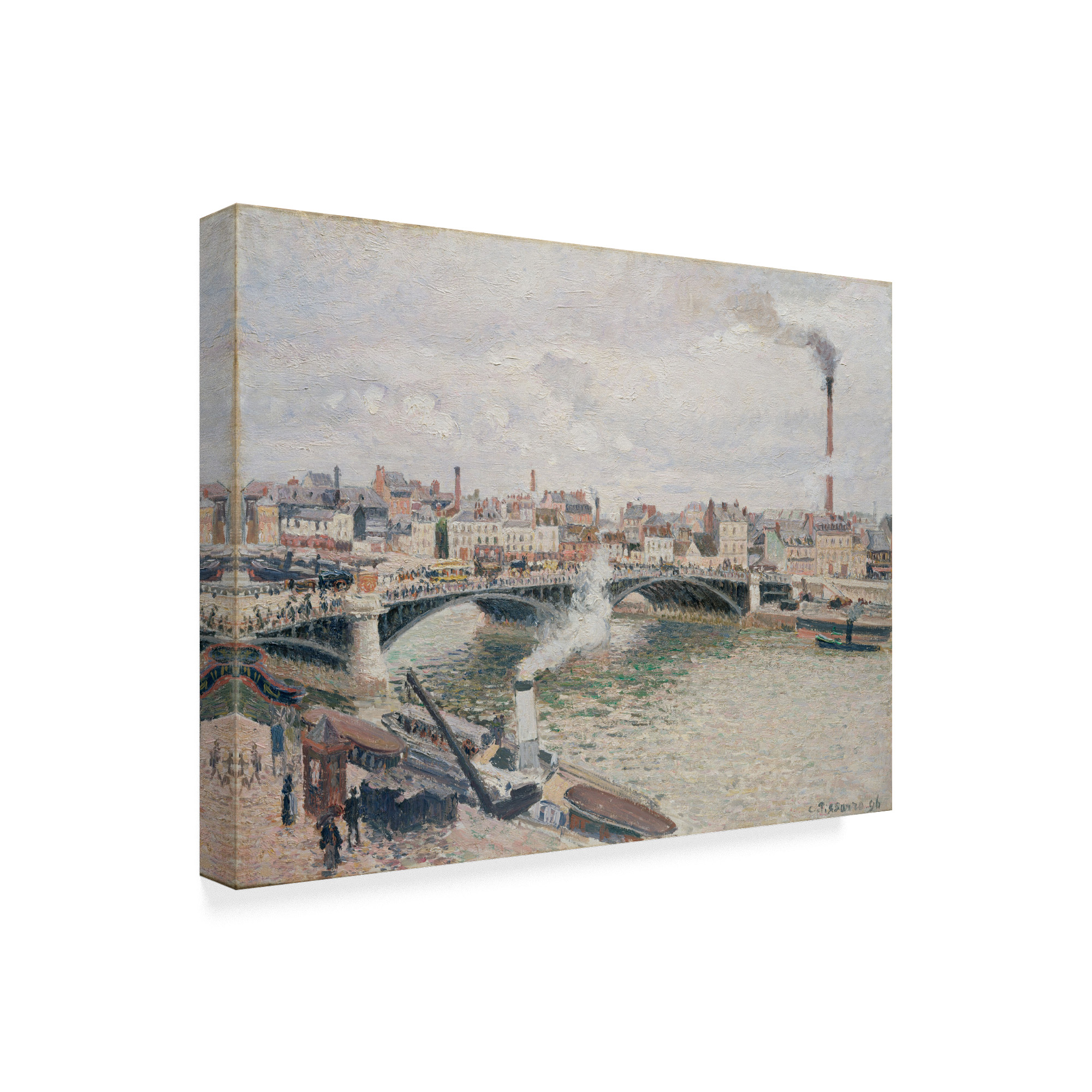 Trademark Fine Art 'Morning An Overcast Day Rouen' Canvas Art by Camille Pissarro