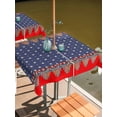 thumbnail image 2 of Outdoor Tablecloth with Umbrella Hole for Patio/Picnic/Party/Camping, Independence Day Waterproof Table Cloth Square Cover Washable, 4th of July Star Blue Red Striped (60"x 60"), 2 of 8