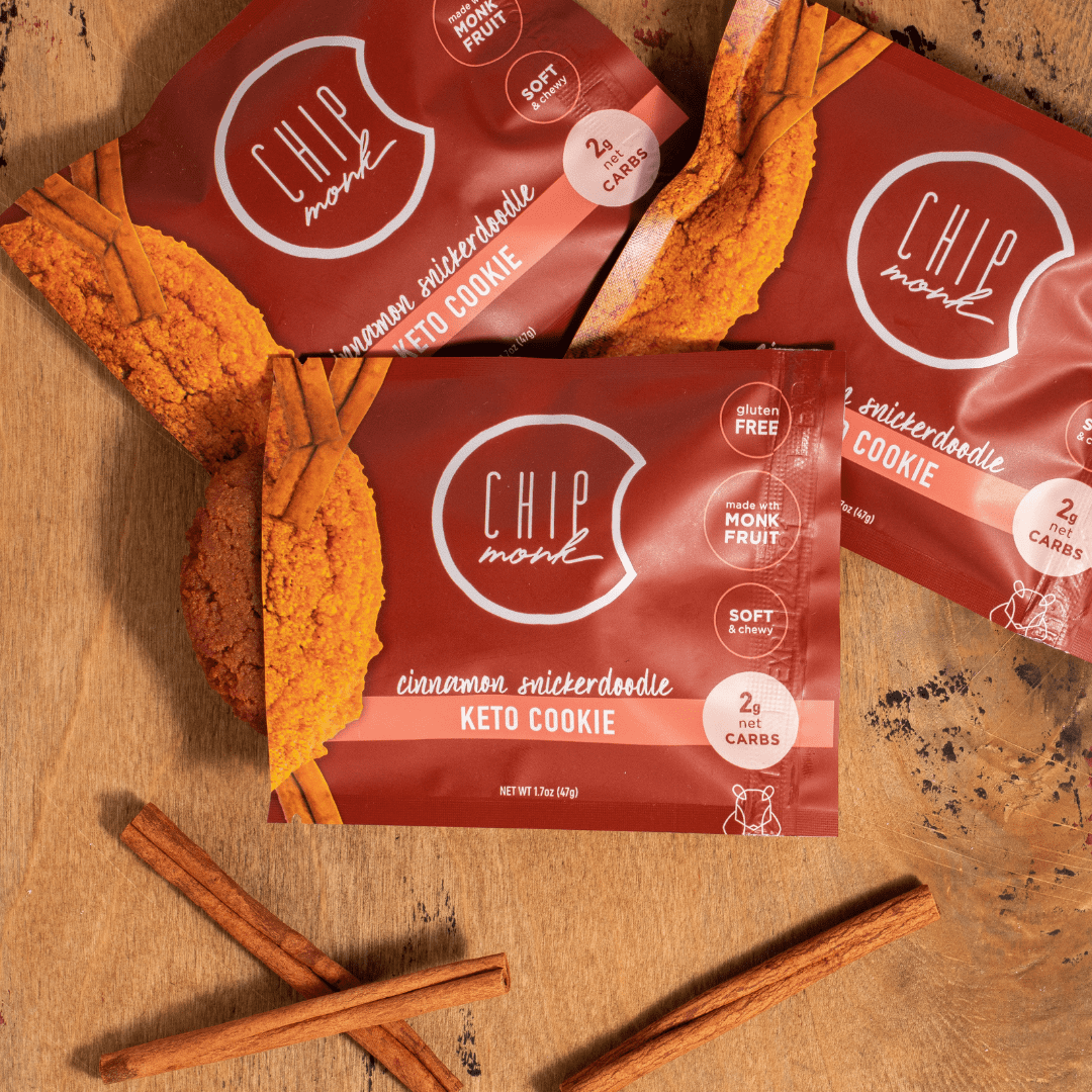 ChipMonk Keto Cookies, Snickerdoodle - Low Carb Keto Friendly Snacks, Dessert, Gluten-Free, High Fat and Protein, Low Sugar