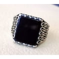 thumbnail image 4 of Black Onyx Ring, Oxidized Silver Jewelry, 925 Silver Ring, Father's Day, Flat Natural Black Onyx, December Birthstone Ring, Heavy Mens Ring, Spiritual Healing Gemstone, Christmas, Designer Mens Ring, 4 of 6