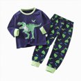 thumbnail image 6 of TOWED22 Little Big Boys Girls Pajamas Set Kids PJs Cotton Fall Winter Sleepwear 6-12 Months 12-24 Months 2t 3t 4t 5t 6t 7t 8t 9t Children,Green,1-2 Y, 6 of 6