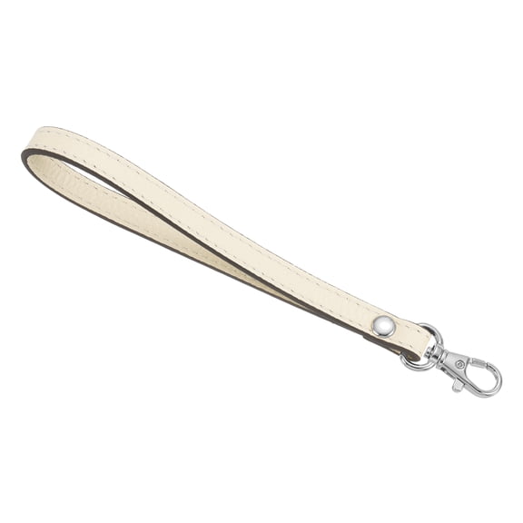 Uxcell Leather Wristlet Strap, 190mm/7.48" Hand Wrist Strap for Clutch Wallet Keychain Bag DIY (Beige, Silver)